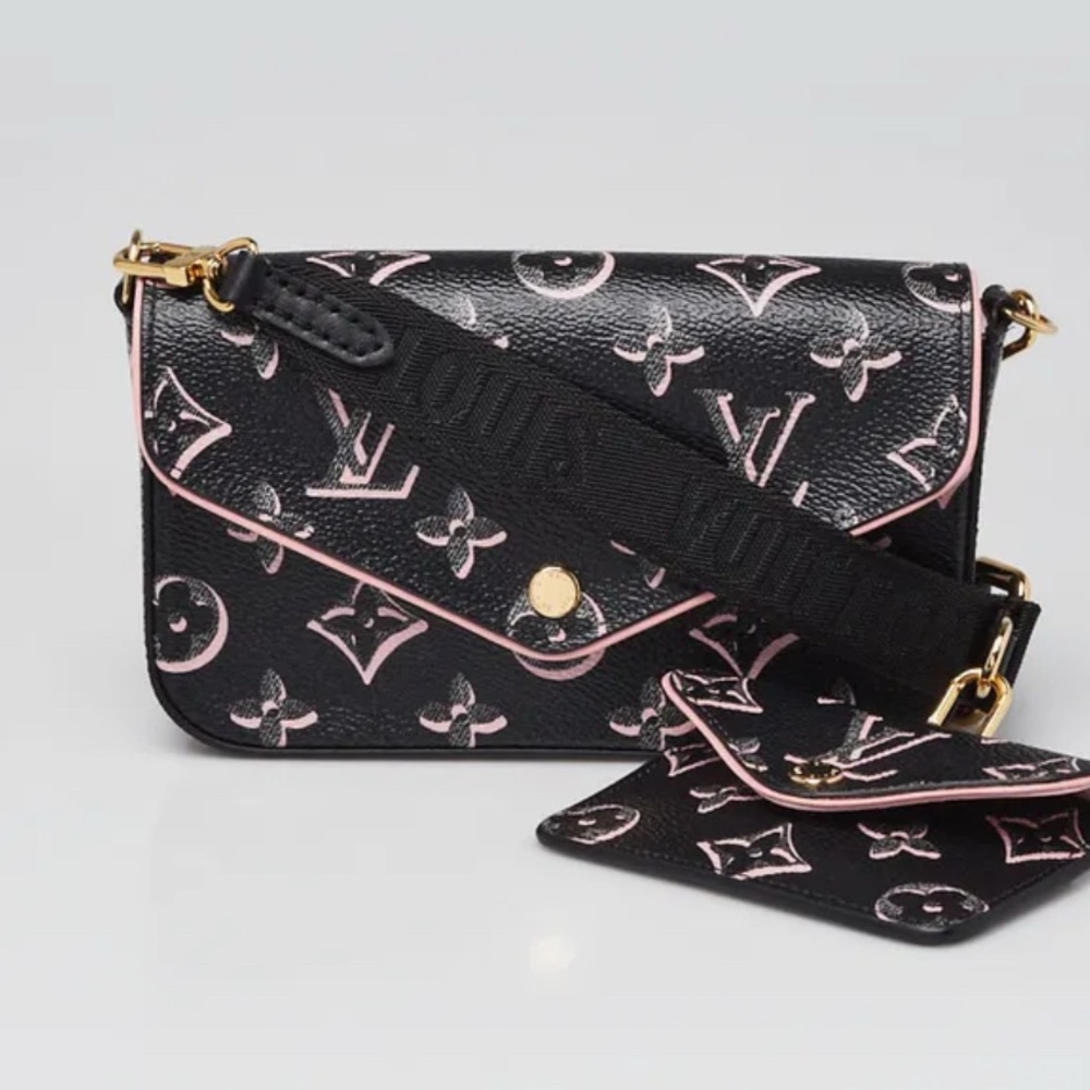 Pink black Louis Vuitton Felicie on go